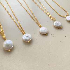 Collier avec pendentif en perles, argent sterling, perles d'eau douce naturelles authentiques, bijoux pour femmes, élégant, fait à la main, pour les fêtes et les mariages - Product Image 5