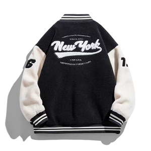 Chaqueta de Béisbol Bordada Personalizada de Moda al por Mayor, Chaqueta Bomber Universitaria de Forro Polar para Hombre y Mujer, OEM - Product Image 4