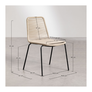 Silla de comedor de cuerda tejida de ratán de hierro posmoderna para cafetería y Hotel sillas plegables de restaurante de Metal de acero para jardín al aire libre - Product Image 6