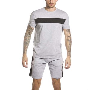 Wholesale Customized Design Solid High Quality Summer Breathable Knitted <b>Fleece</b> Short-sleeved <b>Men</b> T <b>Shirt</b> Matching Shorts Twin - Product Image 4