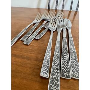 Juego de cubiertos retro de acero inoxidable en relieve de Corea, juego de cubiertos retro de acero inoxidable, 20 piezas - Product Image 4