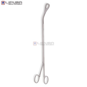 Pince Foerster courbée à gauche Mâchoires dentelées ovales de 20mm Tige de 10mm, longueur de travail de 24cm (9.5 po) et 34cm (13.5 po) Instruments médicaux - Product Image 2