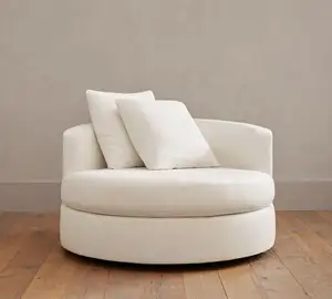 Cream Style High-grade Modern Fabric Spinning Down Soft Sofa Custom Living Room Armchair Furniture