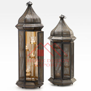 Lanterne à bougie marocaine vintage en or pour le Ramadan, lanterne à bougie suspendue marocaine pour l'intérieur et l'extérieur, meilleure vente - Product Image 5
