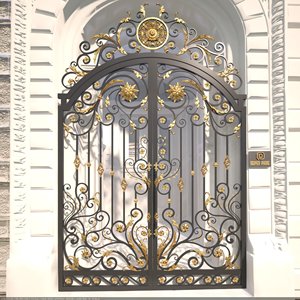 Cổng sắt nghệ thuật thiết kế hiện đại, kiểu tháp cao, sơn tĩnh điện, bền chắc, thích hợp cho khách sạn, công viên, sân vườn, biệt thự - Product Image 1