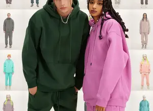 Poliéster Unisex Track Sweat Suit 2 piezas Sudadera con capucha Jogger Set Custom Winter Plain Men Tech Fleece Chándal - Product Image 2