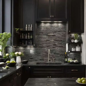 แผ่นหินแกรนิตสีดำรูปดาวสุดหรูพื้นผิวโบราณทันสมัยสำหรับเคาน์เตอร์วิลล่าผนังห้องน้ำของตกแต่งกลางแจ้ง - Product Image 1