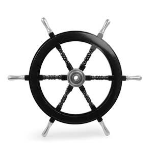 Roue de bateau en bois artisanale, décoration murale nautique pour la maison, le bureau, cadeau à suspendre - Product Image 5