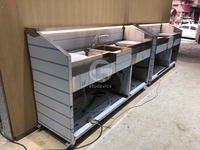 Station de bar mobile en acier inoxydable pour food truck, station de bar mobile pour cocktails, station de bar mobile pour cocktails pour fêtes