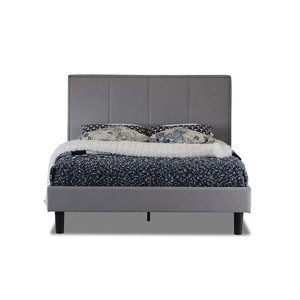 Meilleur prix pour le lit Alex au design moderne, en bois massif, avec cadre en mousse, lits rembourrés de haute qualité en tissu velours - Product Image 1