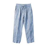 Pantalon de jogging personnalisé pour homme en toile de lin mélangée avec cordon de serrage, respirant, écologique, séchage rapide, décontracté, coupe droite, taille mi-haute, ample, pour l'automne