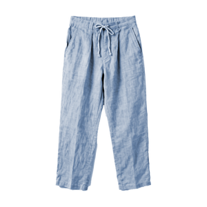 Men Relaxed Fit <b>Linen</b> Blend <b>Drawstring</b> <b>Pants</b> Breathable Eco-Friendly Quick Dry Autumn Casual Straight Mid Waist Loose - Product Image 2