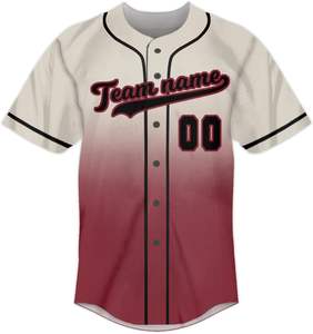 Custom Made Sublimated Baseball Jersey <b>Short</b> <b>Sleeve</b> <b>Button</b> <b>Up</b> youth athletic tops breathable Vintage style baseball jerseys - Product Image 1