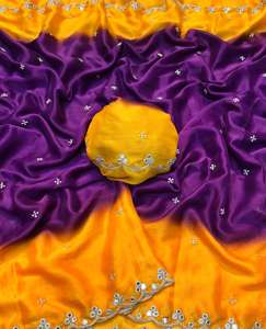 Rangoli Chiffon Saree Multi Broderie Travail Avec Running Work Blouse tissu de meilleure qualité - Product Image 1