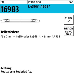 สปริงดิสก์ EN 16983 20x10.2x1.1 1.4310/1.4568 แพ็ค 200 ชิ้น - Product Image 1