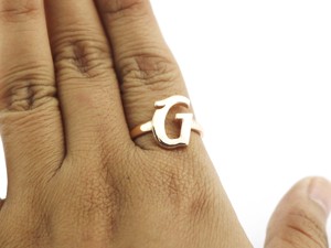 Anillo Personalizado con Letra G, Plata de Ley 925, Hecho a Mano, Anillo con Nombre Personalizado, Joyería - Product Image 5