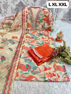 ผ้าไหม JARNA ที่น่าสนใจพร้อมกางเกงทำงานด้วยมือและ Dupatta ช้อปปิ้งออนไลน์จากอินเดียในอัตราที่ต่ำที่สุด - Product Image 2