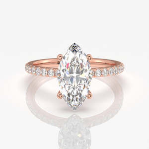 Marquise Cut Moissanite Diamond <b>Set</b> in Pave Sterling Silver Elegant <b>Rings</b> for <b>Women</b> - Product Image 6
