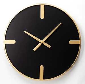 Reloj de Pared Grande de Hierro con Agujas de Cuarzo Analógico de una Sola Cara, Color Negro, para Hogar y Oficina, Diseño Moderno, Silencioso, Funciona con Pilas - Product Image 1