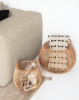 Panier en rotin naturel Glovimex, très résistant, tissé à la main, écologique, multifonctionnel, pour rangement intérieur, fabriqué au Vietnam