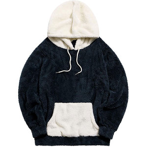 Sweat-shirt à capuche pour homme, décontracté, en molleton doublé de sherpa, à motif écossais, coupe ample, chaud pour l'hiver, 100% coton, haute qualité - Product Image 2