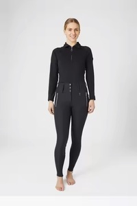 Grand Prix Culotte d'équitation moderne en toile de coton denim de haute qualité pour femme de couleur marine foncé - Product Image 2