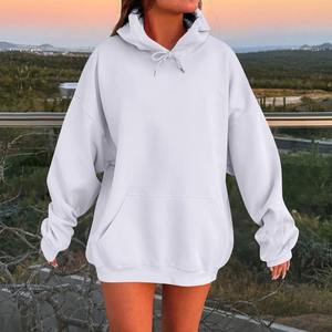 Sudaderas con capucha de gran tamaño con hombros caídos para mujer, sudaderas informales de manga larga de Color sólido para uso diario para mujer - Product Image 5