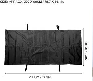 Pochette de rangement tissée enduite de PVC durable avec 4 poignées et fermeture à glissière centrale pour véhicules ou chaussures Style uni imperméable - Product Image 6