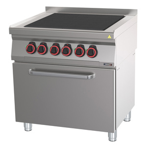 4-Plate GN 2/1 80 Fan-Assisted Electric <b>Oven</b> with Hob Electric Ranges - Product Image 1