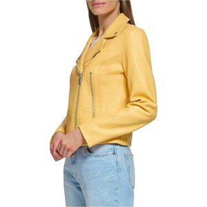 Chaqueta de cuero genuino para mujer Ropa de talla grande con relleno de algodón y técnicas impresas de tela de lona transpirable - Product Image 6
