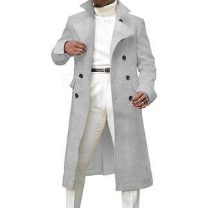 Elegante Abrigo de Lana para Hombre, Ropa de Calle, Abrigo de Invierno, Talla Grande, Cruzado, Hecho en Pakistán - Product Image 4