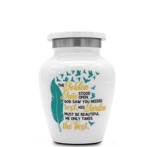 Urna de alas de Ángel Ocean Blue Loving Angel Urna de cremación grande para cenizas humanas Blue Heart Adult Memorial Angel Urna - Product Image 4