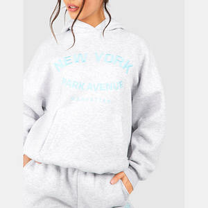 Sweat-shirt et pantalon surdimensionnés personnalisés pour femmes ensemble de vêtements de détente en coton polyester polaire à capuche pour l'hiver - Product Image 3