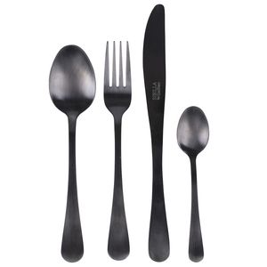 Set di posate riutilizzabili in acciaio inossidabile nero satinato da 4 pezzi 5Th Avenue Sibilla - Product Image 1
