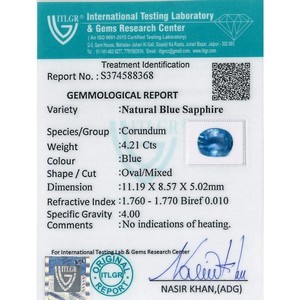 Zafiro Azul de 4.21 Quilates, Gema Natural Facetada de Corte Ovalado, Ónix, Aguamarina, Ópalo, Jade, Gemas en Forma de Pera de 8 mm de Altura - Product Image 4