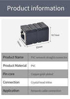 Adaptador de acoplador Ethernet RJ45 hembra a hembra de 10Gbps Consolas de juegos Alta estabilidad Cat6 PVC PC Materiales Extensión de red