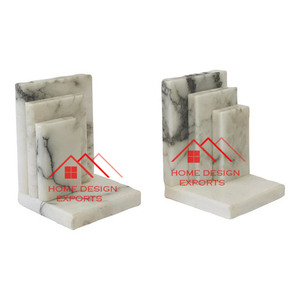 Sujeta Libros Decorativos de Mármol Blanco con Letras del Alfabeto de la A a la Z para Decoración de Mesa de Hogar y Oficina, Sujeta Libros Personalizado con Acabado Natural - Product Image 2