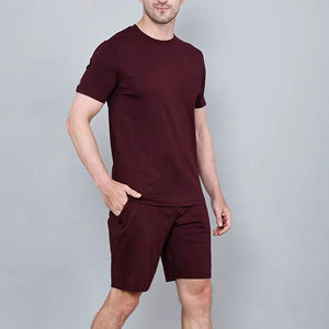 Conjunto de Camiseta y Pantalones Cortos Ligeros y Elásticos para Hombre, para Entrenamiento en Gimnasio, Deportes al Aire Libre, Rutinas de Viaje, 100% Poliéster - Product Image 2