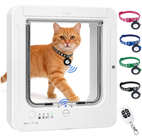 Porte Intelligente pour Chat avec 4 Capteurs de Collier RFID, Contrôle à Distance par Application, Matériau ABS, Verrouillage Automatique 4 Voies