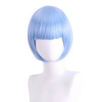 Nouvelle conception de perruque courte blonde Bobo en cheveux synthétiques pour femmes, perruque courte droite en fibre chimique pour cosplay