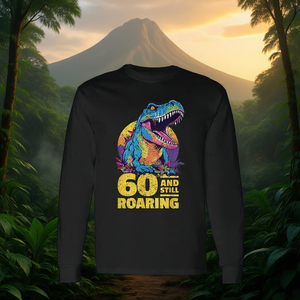 <b>T</b>-Rex Age 60 Year Old <b>Dinosaur</b> Long Sleeve <b>T</b>-<b>Shirt</b> for 60th Birthday Milestone Promotional Product - Product Image 3