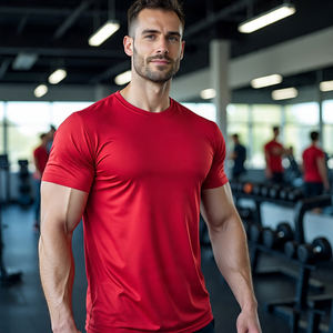 Ropa deportiva para gimnasio para hombre, camisetas de manga corta con cuello redondo, camisetas de punto para correr y yoga - Product Image 4