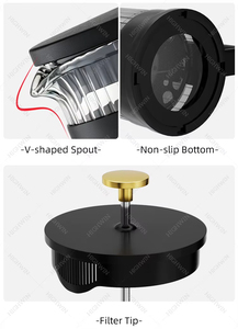 Caffettiera French Press in Vetro Borosilicato da 600ml con Filtro in Acciaio Inox, Teiera Portatile, Vendita all'Ingrosso - Product Image 2