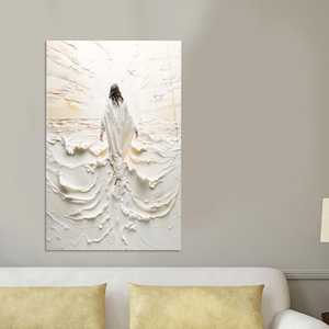 Toile d'art imprimée élégante style Art déco, décoration murale chrétienne moderne, toile encadrée à suspendre - Product Image 1