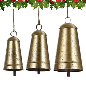 Campana de vaca rústica enorme de bajo precio con acabado de hierro, último diseño, campana de vaca de alta calidad a la venta, campanas de Navidad de decor IMPEX - Product Image 5