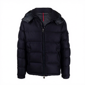 Men's Winter Hooded Puffer Jacket Thick Polyester Filling Windproof Zipper Closure Casual Style Solid <b>Colour</b> - Product Image 1