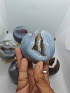 Sphère d'agate druzy naturelle polie, boule de cristal étincelante, pierre précieuse de quartz, décoration de guérison, méditation, Feng Shui, objet de collection - Product Image 6