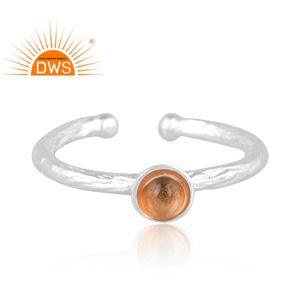 เครื่องประดับแหวนพลอยซิทรีนธรรมชาติทำด้วยมือดีไซน์ให้เป็นของขวัญสำหรับผู้หญิง - Product Image 2