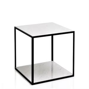 Mesa de centro cuadrada fabulosa y moderna, acabado en oro negro, cristal, mármol blanco, muebles de sala de estar, Metal para sala de estar - Product Image 3