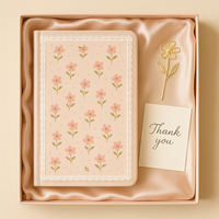 Carnet A5 LABON à imprimé floral rose, bordure en dentelle, design romantique de petites fleurs, journal en tissu pour cadeau et écriture quotidienne
